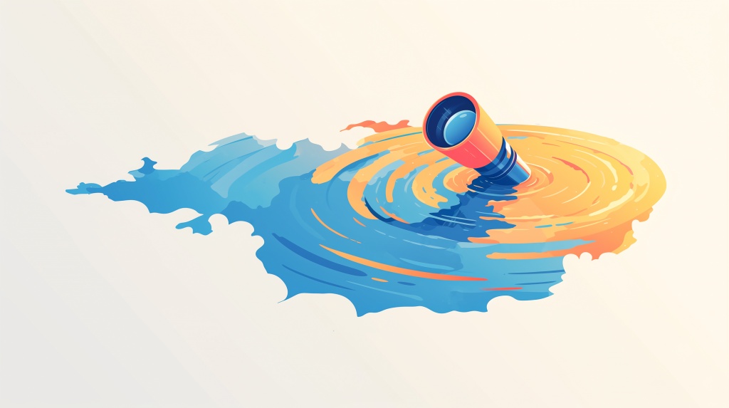 Иллюстрация перископа в воде для аналитики пользователей через Вебвизор Иллюстрация перископа в воде для аналитики пользователей через Вебвизор